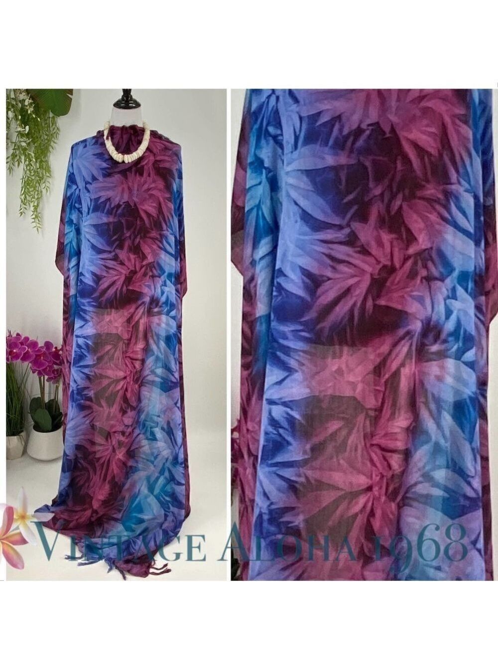 Purple Red Tie Dye SARONG Pareo Lavalava Beach Wrap Skirt Summer Scarf - Picture 2 of 4